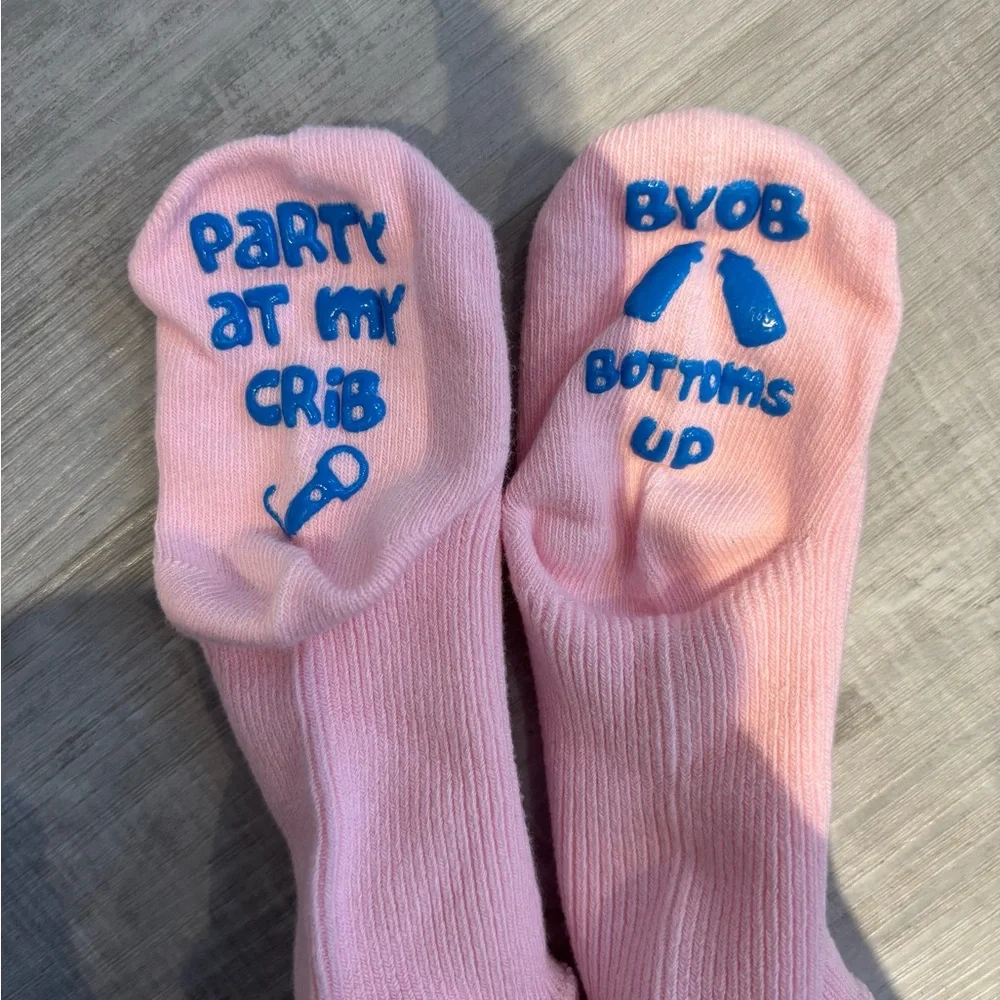 Kids Pink and Cream Baby Socks‎